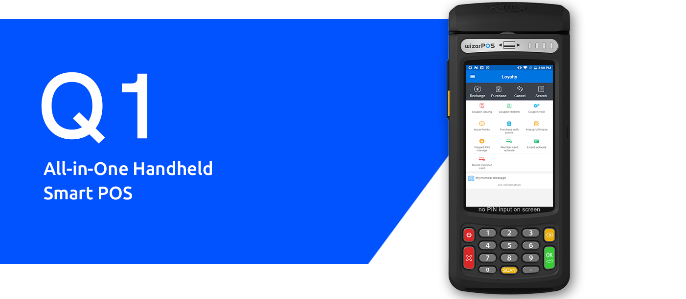 WizarPOS Q1, mobile WizarPOS Q1, smart Android POS Q1